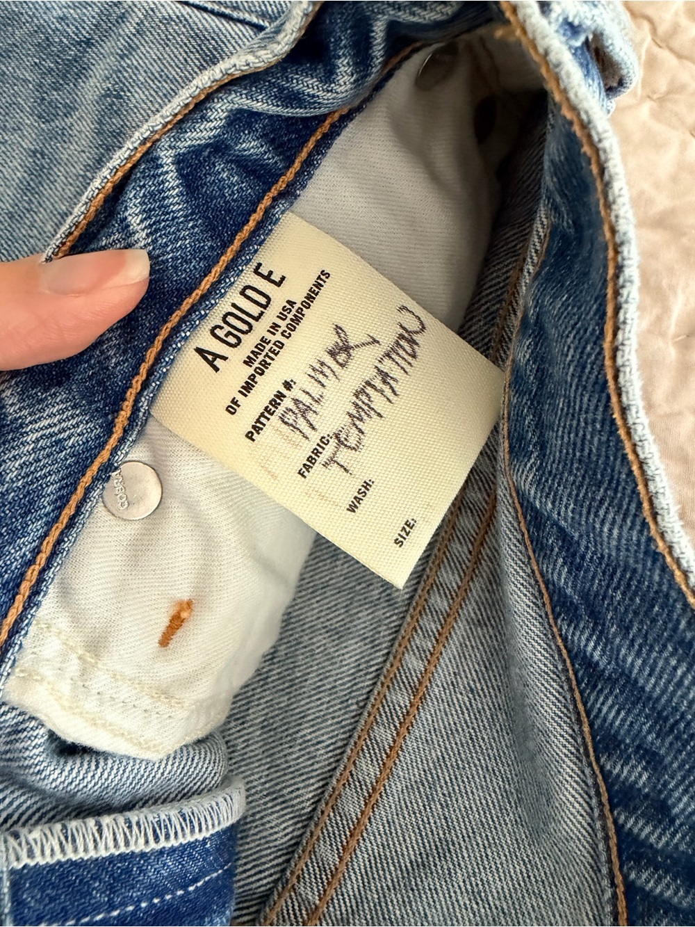Agolde Light Blue Denim Mini Skirt with Raw Hem, Western Feel - Picture 5 of 5